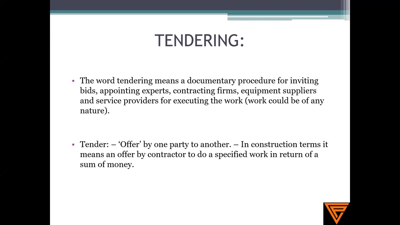 Contract Bidding and Tendering Course